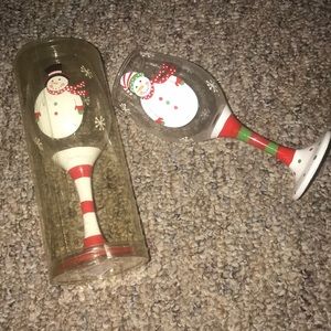 Christmas wine glasses